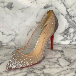 CHRISTIAN LOUBOUTIN Follie Strass Multi Color Glitter & Mesh Crystal Point Toe P